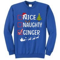 Naughty Nice Ginger Christmas Pajamas Funny Santa Claus Xmas Gift Tall Sweatshirt