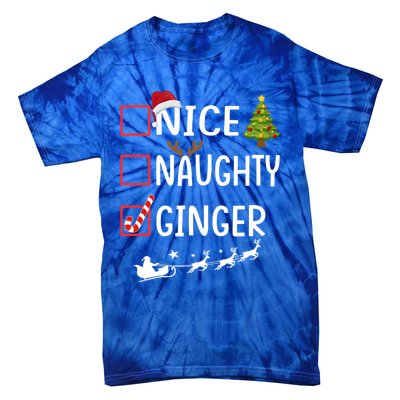 Naughty Nice Ginger Christmas Pajamas Funny Santa Claus Xmas Gift Tie-Dye T-Shirt