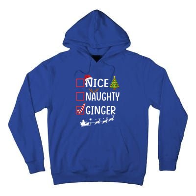 Naughty Nice Ginger Christmas Pajamas Funny Santa Claus Xmas Gift Tall Hoodie