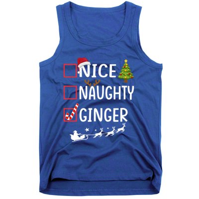 Naughty Nice Ginger Christmas Pajamas Funny Santa Claus Xmas Gift Tank Top