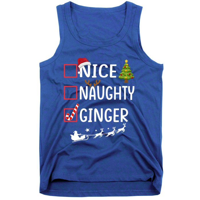 Naughty Nice Ginger Christmas Pajamas Funny Santa Claus Xmas Gift Tank Top