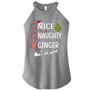 Naughty Nice Ginger Christmas Pajamas Funny Santa Claus Xmas Gift Women’s Perfect Tri Rocker Tank