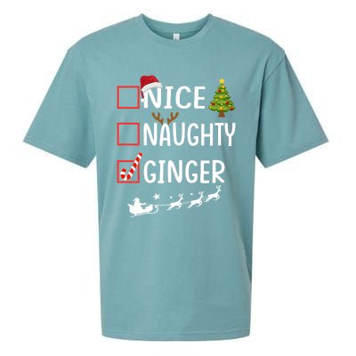 Naughty Nice Ginger Christmas Pajamas Funny Santa Claus Xmas Gift Sueded Cloud Jersey T-Shirt