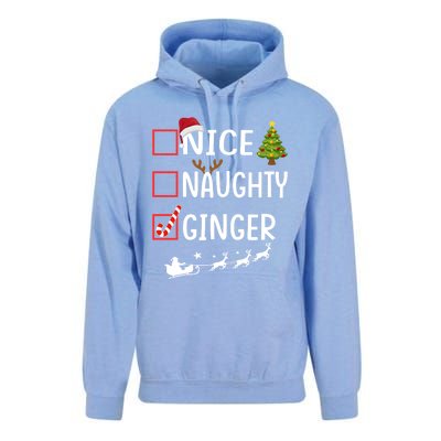 Naughty Nice Ginger Christmas Pajamas Funny Santa Claus Xmas Gift Unisex Surf Hoodie