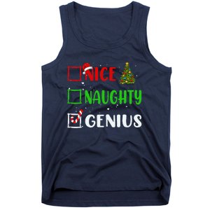 Nice Naughty Genius Christmas List Holiday Xmas 2024 Tank Top