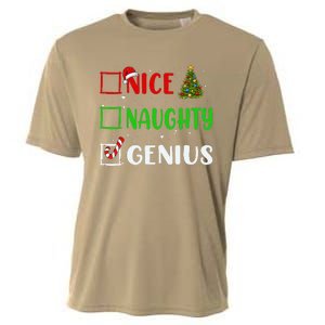 Nice Naughty Genius Christmas List Holiday Xmas 2024 Cooling Performance Crew T-Shirt