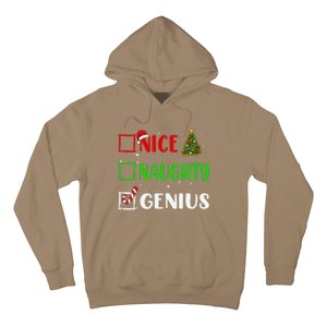 Nice Naughty Genius Christmas List Holiday Xmas 2024 Hoodie