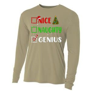 Nice Naughty Genius Christmas List Holiday Xmas 2024 Cooling Performance Long Sleeve Crew