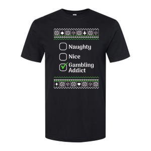 Naughty Nice Gambling Addict Christmas Funny Gift Softstyle CVC T-Shirt