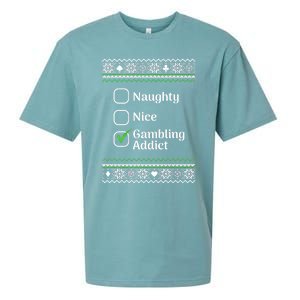 Naughty Nice Gambling Addict Christmas Funny Gift Sueded Cloud Jersey T-Shirt