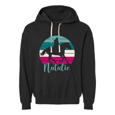 Natalie Name Gift Equestrian Natalie Horse Garment-Dyed Fleece Hoodie