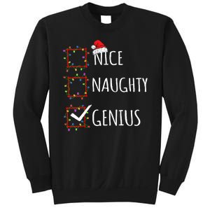 Nice Naughty Genius Christmas List Santa Claus Funny Xmas Sweatshirt