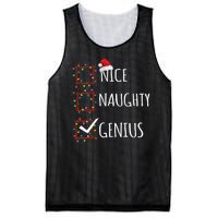 Nice Naughty Genius Christmas List Santa Claus Funny Xmas Mesh Reversible Basketball Jersey Tank