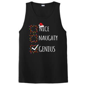 Nice Naughty Genius Christmas List Santa Claus Funny Xmas PosiCharge Competitor Tank