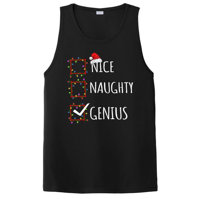 Nice Naughty Genius Christmas List Santa Claus Funny Xmas PosiCharge Competitor Tank