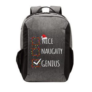 Nice Naughty Genius Christmas List Santa Claus Funny Xmas Vector Backpack