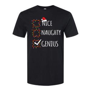 Nice Naughty Genius Christmas List Santa Claus Funny Xmas Softstyle CVC T-Shirt