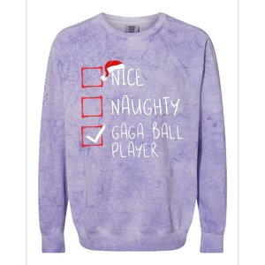 Nice Naughty Gaga Ball Player List Christmas Santa Claus Gift Colorblast Crewneck Sweatshirt