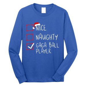 Nice Naughty Gaga Ball Player List Christmas Santa Claus Gift Long Sleeve Shirt