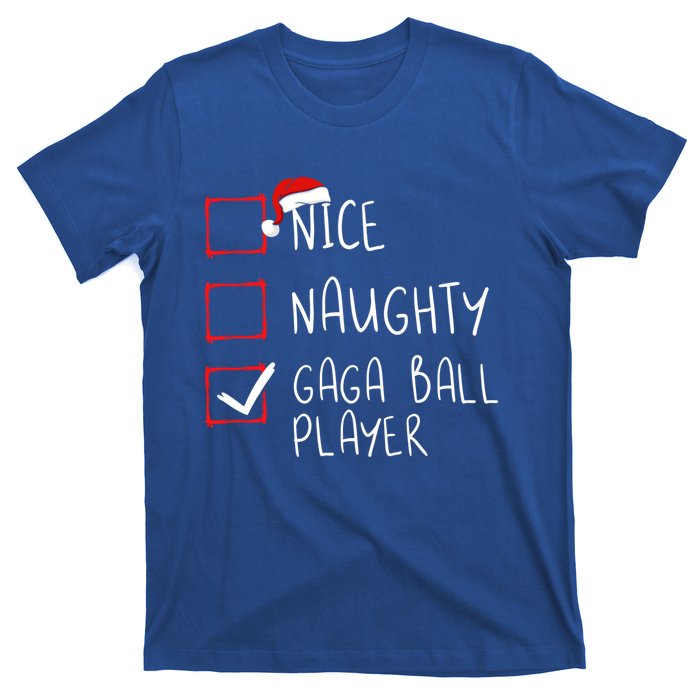 Nice Naughty Gaga Ball Player List Christmas Santa Claus Gift T-Shirt