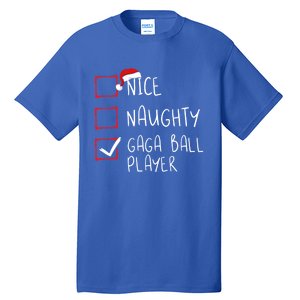 Nice Naughty Gaga Ball Player List Christmas Santa Claus Gift Tall T-Shirt