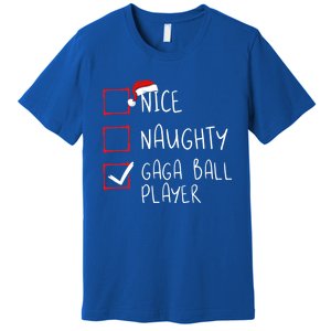 Nice Naughty Gaga Ball Player List Christmas Santa Claus Gift Premium T-Shirt