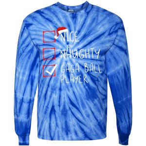 Nice Naughty Gaga Ball Player List Christmas Santa Claus Gift Tie-Dye Long Sleeve Shirt