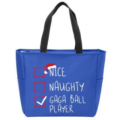 Nice Naughty Gaga Ball Player List Christmas Santa Claus Gift Zip Tote Bag