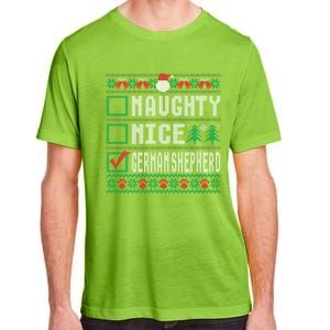 Naughty Nice Ger Shepherd Christmas List Dogs Xmas Gift Adult ChromaSoft Performance T-Shirt