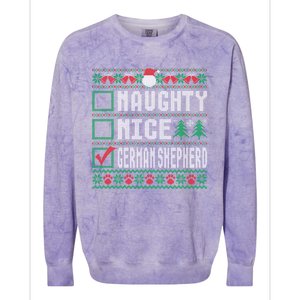 Naughty Nice Ger Shepherd Christmas List Dogs Xmas Gift Colorblast Crewneck Sweatshirt