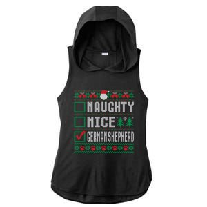 Naughty Nice Ger Shepherd Christmas List Dogs Xmas Gift Ladies PosiCharge Tri-Blend Wicking Draft Hoodie Tank