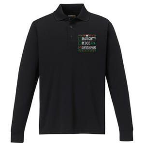 Naughty Nice Ger Shepherd Christmas List Dogs Xmas Gift Performance Long Sleeve Polo