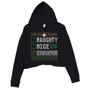 Naughty Nice Ger Shepherd Christmas List Dogs Xmas Gift Crop Fleece Hoodie