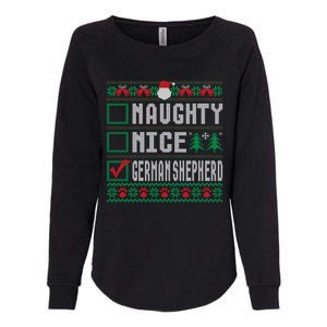 Naughty Nice Ger Shepherd Christmas List Dogs Xmas Gift Womens California Wash Sweatshirt