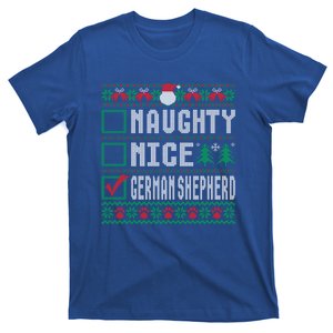 Naughty Nice Ger Shepherd Christmas List Dogs Xmas Gift T-Shirt