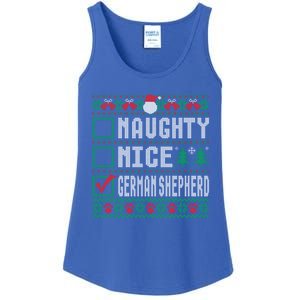 Naughty Nice Ger Shepherd Christmas List Dogs Xmas Gift Ladies Essential Tank