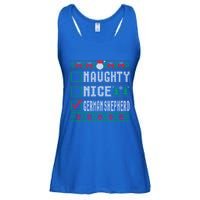 Naughty Nice Ger Shepherd Christmas List Dogs Xmas Gift Ladies Essential Flowy Tank