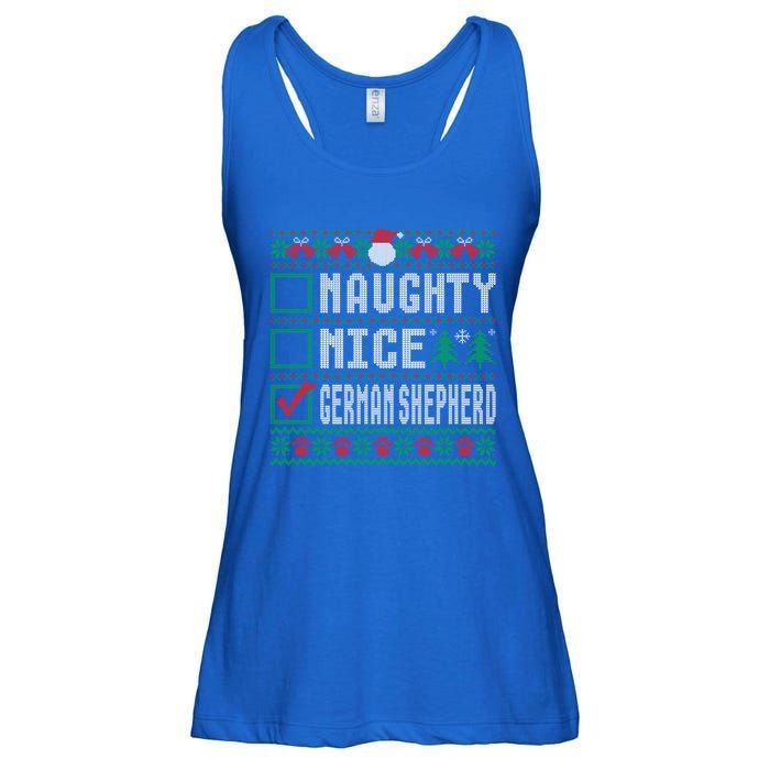 Naughty Nice Ger Shepherd Christmas List Dogs Xmas Gift Ladies Essential Flowy Tank