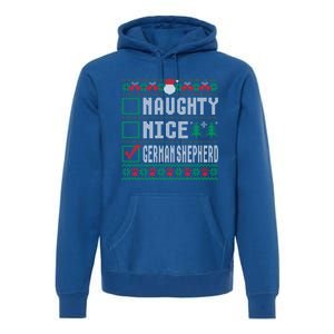 Naughty Nice Ger Shepherd Christmas List Dogs Xmas Gift Premium Hoodie