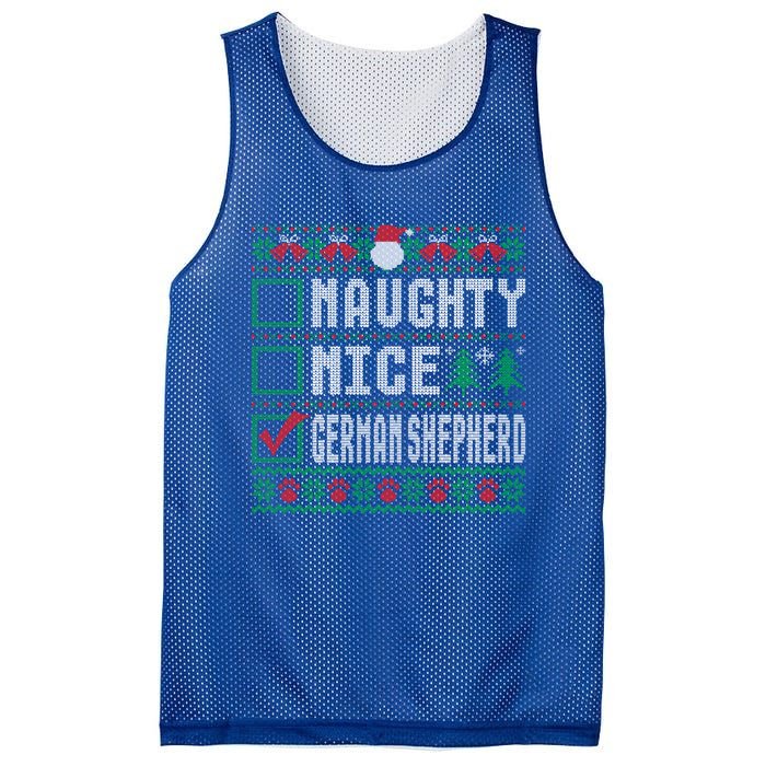 Naughty Nice Ger Shepherd Christmas List Dogs Xmas Gift Mesh Reversible Basketball Jersey Tank