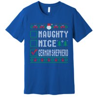 Naughty Nice Ger Shepherd Christmas List Dogs Xmas Gift Premium T-Shirt