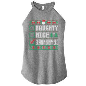 Naughty Nice Ger Shepherd Christmas List Dogs Xmas Gift Women's Perfect Tri Rocker Tank