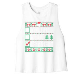 Naughty Nice Ger Shepherd Christmas List Dogs Xmas Gift Women's Racerback Cropped Tank