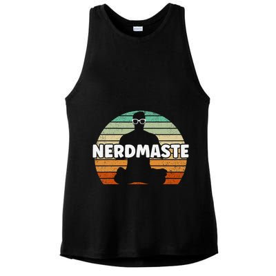 Nerdmaste Nerd Geek Yoga Gamer Fun Cute Hipster Retro Sunset Ladies PosiCharge Tri-Blend Wicking Tank
