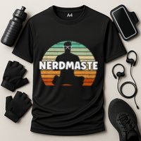 Nerdmaste Nerd Geek Yoga Gamer Fun Cute Hipster Retro Sunset Cooling Performance Crew T-Shirt