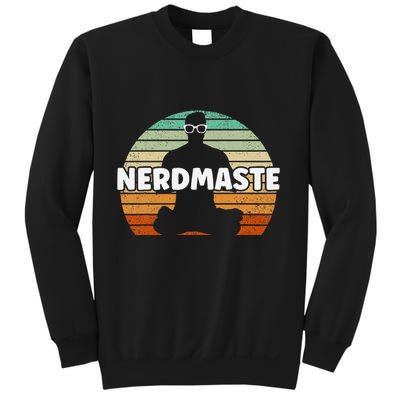 Nerdmaste Nerd Geek Yoga Gamer Fun Cute Hipster Retro Sunset Sweatshirt