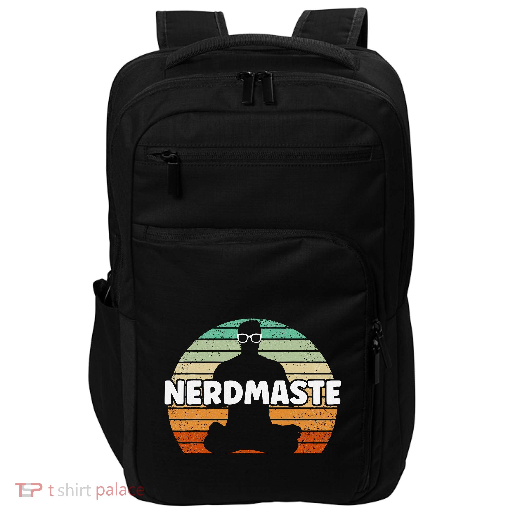 Nerdmaste Nerd Geek Yoga Gamer Fun Cute Hipster Retro Sunset Impact Tech Backpack