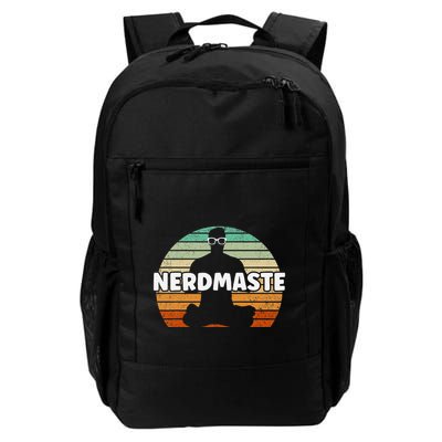 Nerdmaste Nerd Geek Yoga Gamer Fun Cute Hipster Retro Sunset Backpack