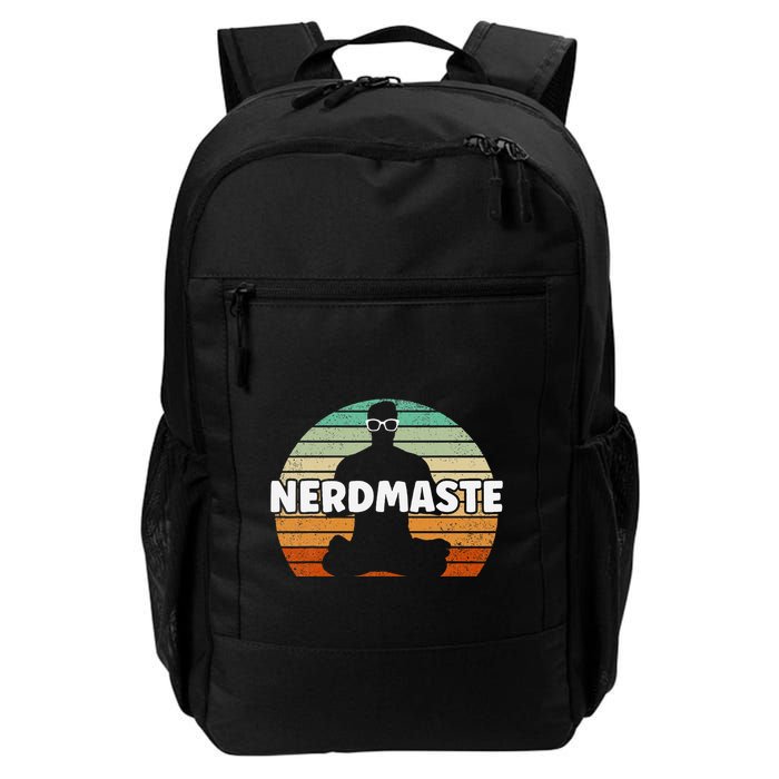 Nerdmaste Nerd Geek Yoga Gamer Fun Cute Hipster Retro Sunset Backpack