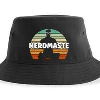 Nerdmaste Nerd Geek Yoga Gamer Fun Cute Hipster Retro Sunset Sustainable Bucket Hat